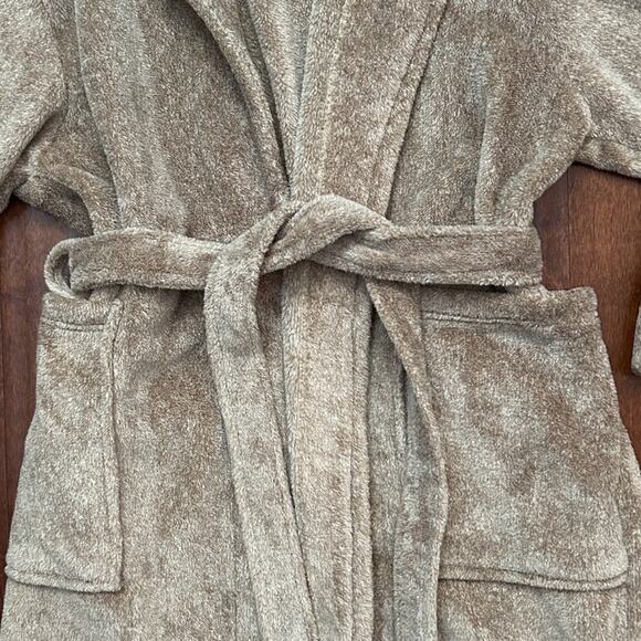 Daniel Buchler Men’s Plush Tan Bathrobe, Size L/XL - Picture 7 of 15